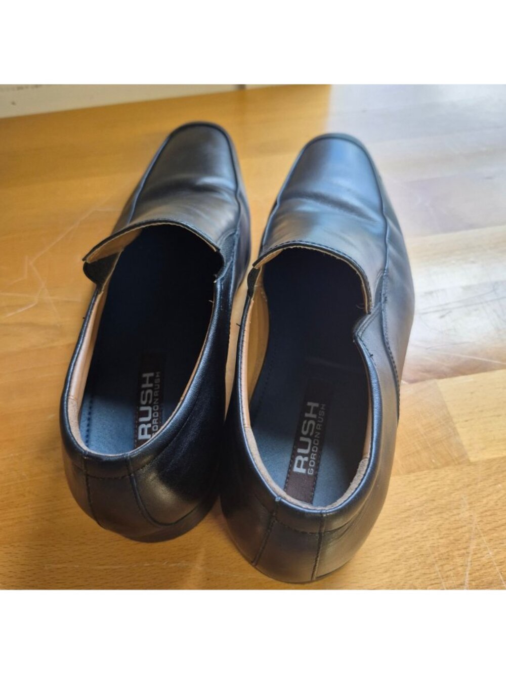 Gordon Rush Mens Black Leather Slip-On Dress Shoes Size 10.5 - Picture 6 of 7